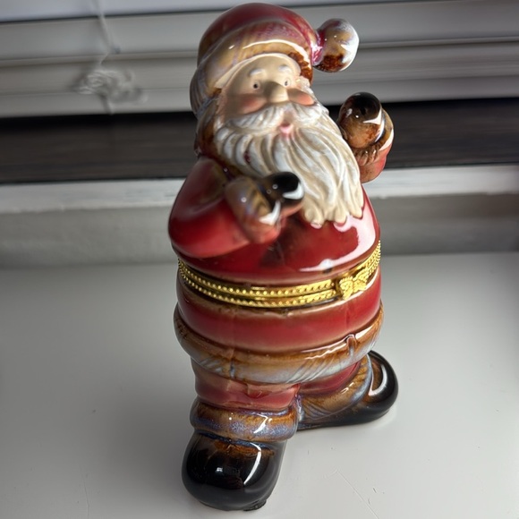 Festive vintage Santa Claus hinge trinket box - Picture 13 of 13